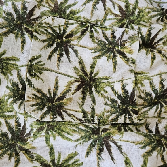 Briggs Green Palm Tree Linen Shorts NEW Womens - Picture 4 of 6